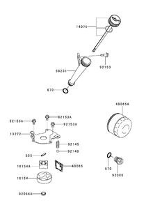 Kawasaki Fr651v-As08 Lubrication Equipment Diagram and Parts List for XT2-LX46KW (Carb-13WFA1CT210)(2015) Cub Cadet Lawn Tractor